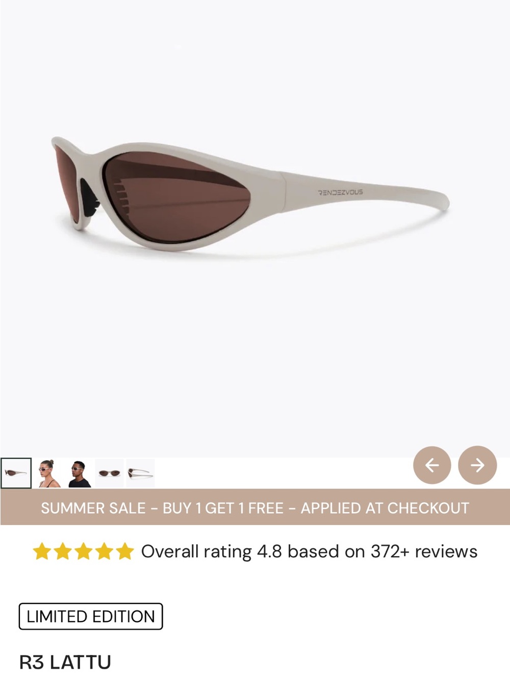 Rendezvous R3 Lattu White Sunglasses